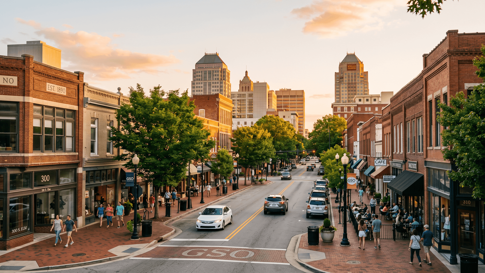 Greensboro cityscape